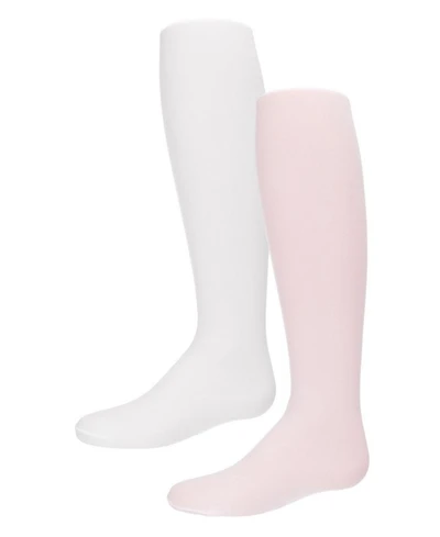 MeMoi Baby Girls 2 Pairs Solid Microfiber Tights