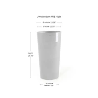 Ecopots Amsterdam Durable Modern Mid High Planter, 26in