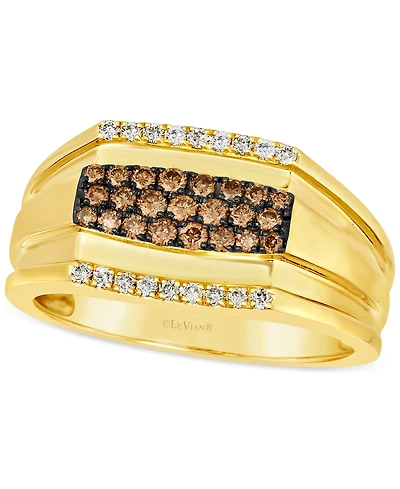 Le Vian Men's Chocolate Diamond (3/8 ct. t.w.) & Nude Diamond (1/6 ct. t.w.) Cluster Ring in 14k Gold