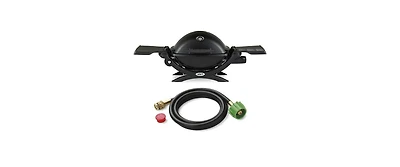 Weber Q 1200 Gas Grill (Black) And Adapter Hose