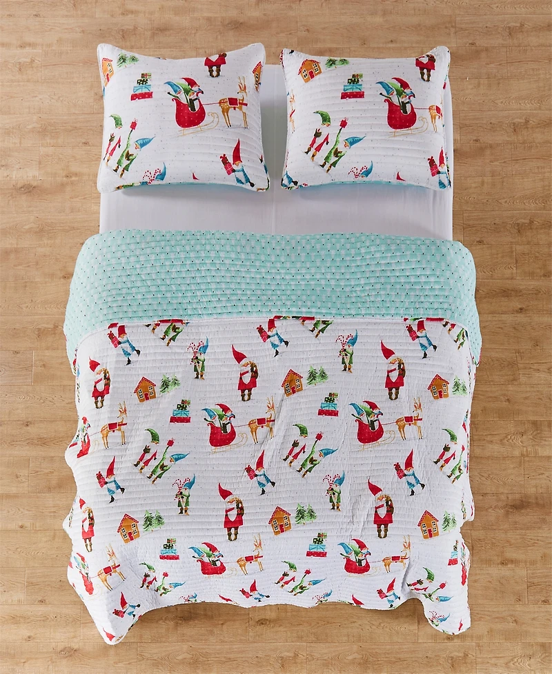 Levtex Gnome for the Holidays Quilt, Full/Queen