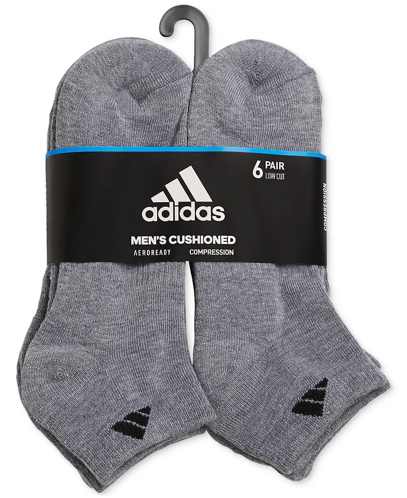 adidas Men's Cushioned Athletic 6-Pack Low Cut Socks