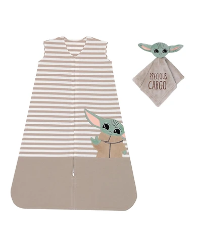 Lambs & Ivy Star Wars Mandalorian Baby Yoda Wearable Blanket/Lovey Gift Set 2pc
