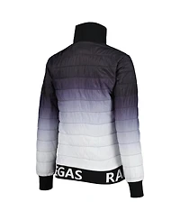 Women's The Wild Collective Black, Silver Las Vegas Raiders Color Block Full-Zip Puffer Jacket