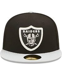 Men's New Era Black, Silver Las Vegas Raiders Super Bowl Xviii Letterman 59FIFTY Fitted Hat