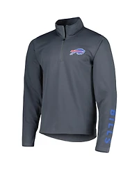 Men's Msx by Michael Strahan Charcoal Buffalo Bills Quarter-Zip Sweatshirt