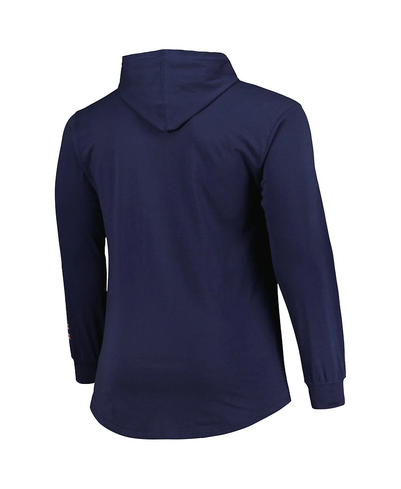 Men's Fanatics Navy Chicago Bears Big and Tall Front Runner Pullover Hoodie