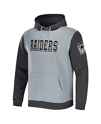 Men's Nfl x Darius Rucker Collection by Fanatics Gray, Charcoal Las Vegas Raiders Colorblock Pullover Hoodie