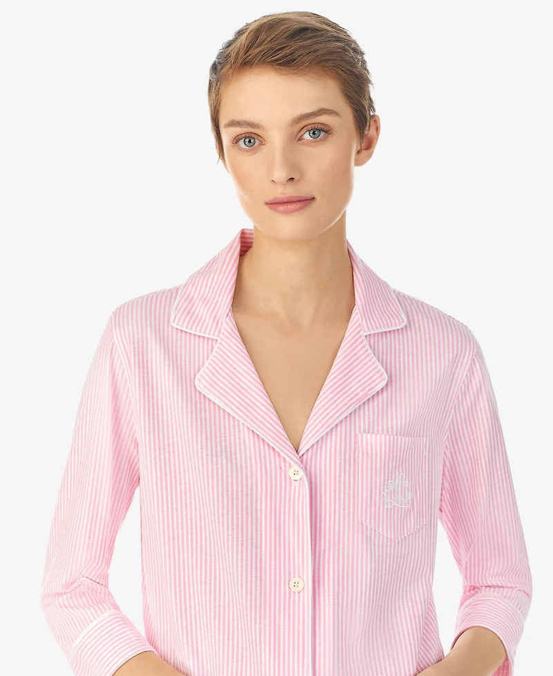 Lauren Ralph Lauren 3/4 Sleeve Classic Notch Collar Capri Pajama Set