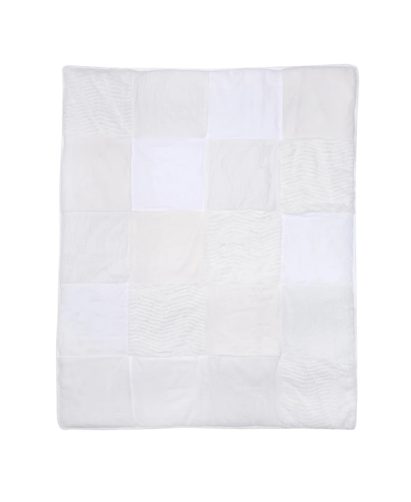 Lambs & Ivy Baby Signature White Luxury Textured Patchwork Crib/Toddler Quilt