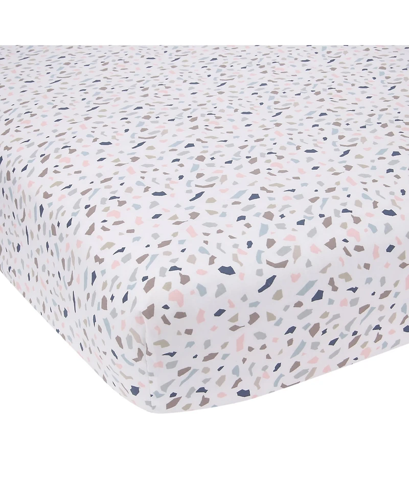 Lambs & Ivy Baby Signature Terrazzo Abstract Organic Cotton Fitted Crib Sheet