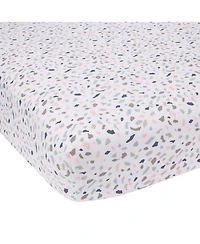 Lambs & Ivy Baby Signature Terrazzo Abstract Organic Cotton Fitted Crib Sheet