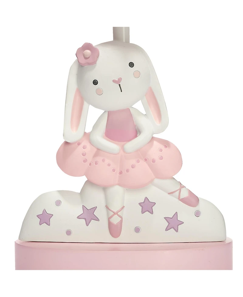 Bedtime Originals Tiny Dancer Bunny & Stars Pink Nursery Lamp with Shade & Bulb
