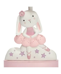 Bedtime Originals Tiny Dancer Bunny & Stars Pink Nursery Lamp with Shade & Bulb