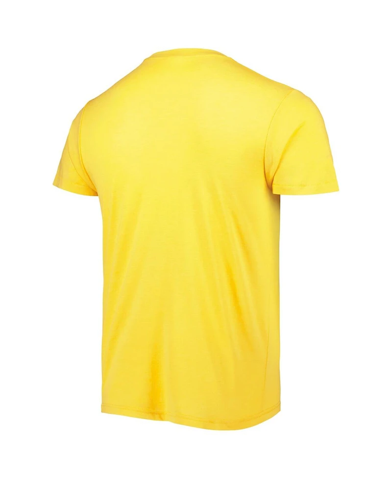 Men's Homage Justin Herbert Heathered Gold Los Angeles Chargers Nfl Blitz Player Tri-Blend T-shirt