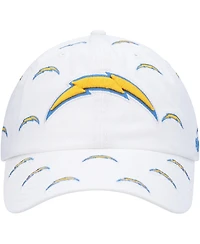 Women's '47 Brand White Los Angeles Chargers Team Confetti Clean Up Adjustable Hat