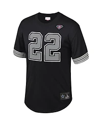 Men's Mitchell & Ness Emmitt Smith Black Dallas Cowboys Retired Player Name and Number Mesh Top