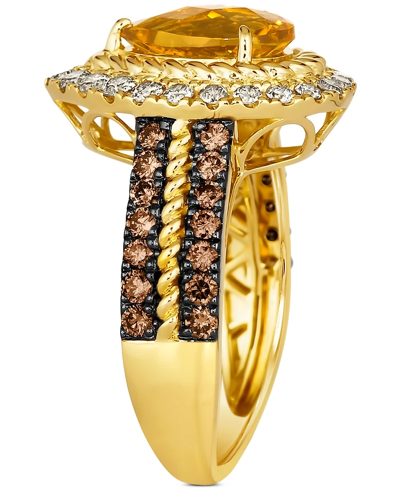 Le Vian Cinnamon Citrine (1-5/8 ct. t.w.) & Diamond (1 ct. t.w.) Halo Ring in 14k Gold