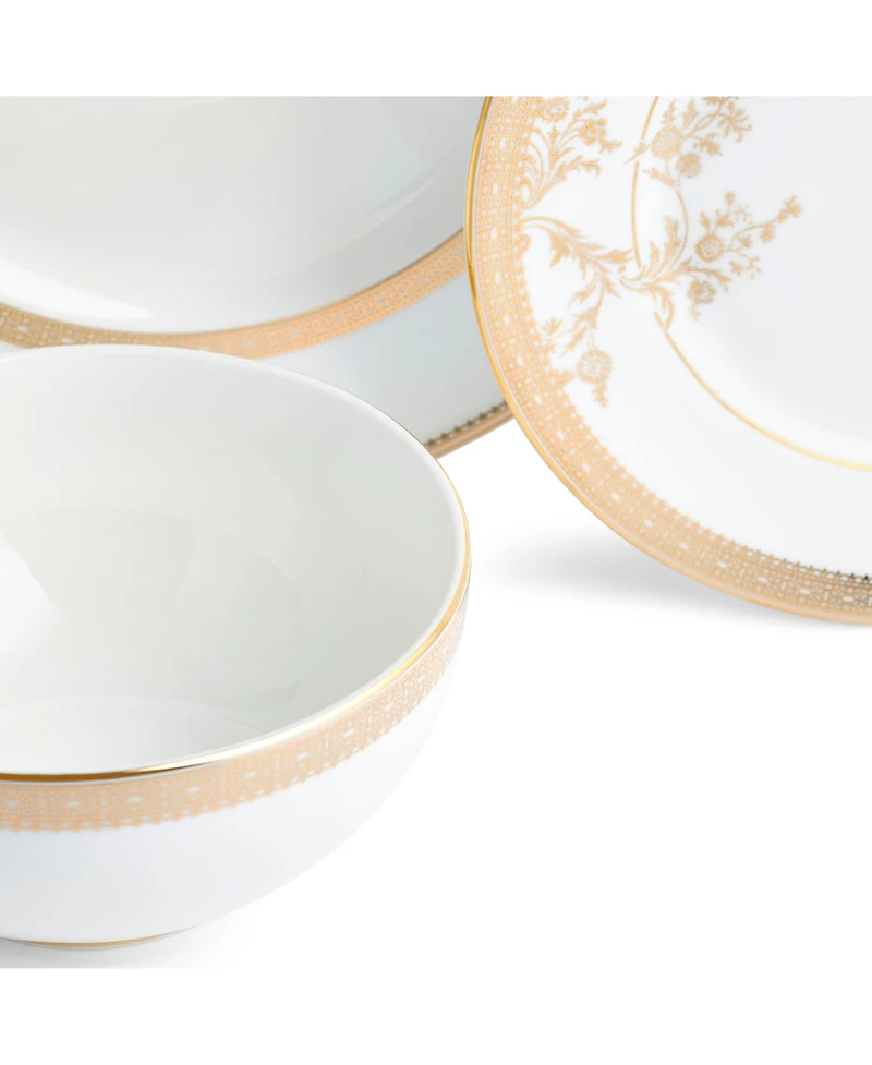 Vera Wang Wedgwood Dinnerware, Lace Gold 12 Piece Set