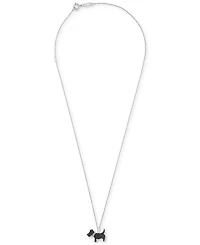 Wrapped Black Diamond (1/4 ct. t.w.) & White Diamond Accent Schnauzer Pendant Necklace in 10k White Gold, 16" + 2" extender, Created for Macy's