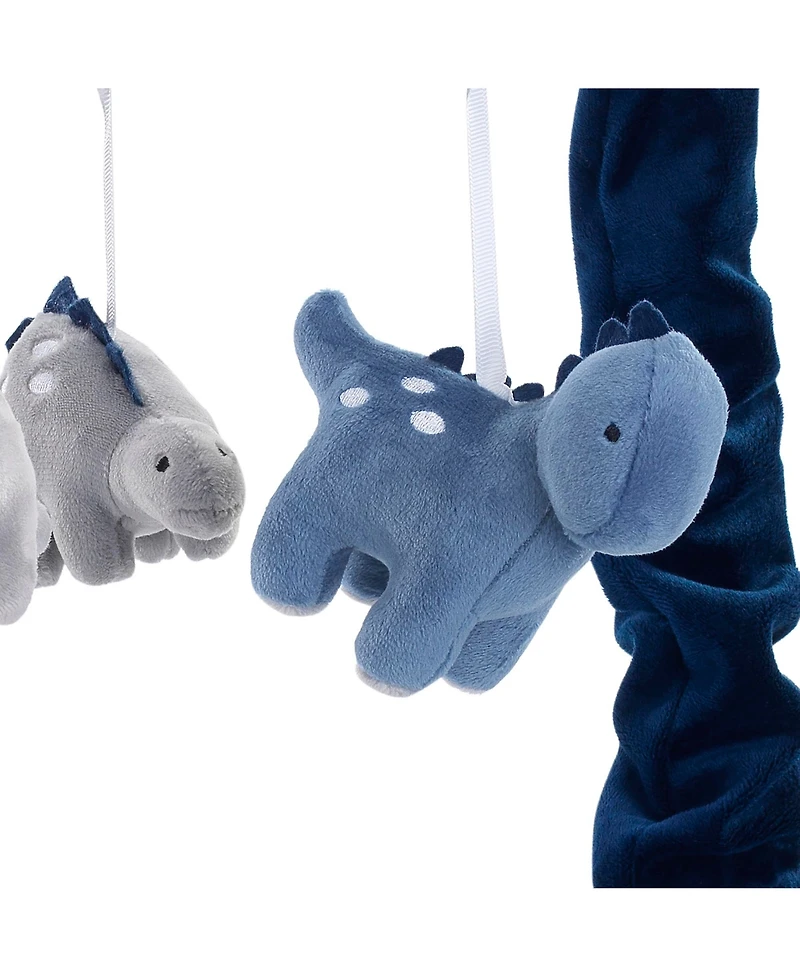 Lambs & Ivy Baby Dino Blue/Gray Dinosaur Musical Baby Crib Mobile Soother Toy