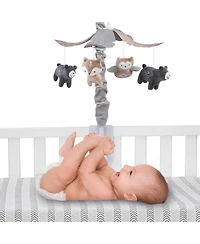 Lambs & Ivy Woodland Forest Gray/Tan Musical Baby Crib Mobile Soother Toy