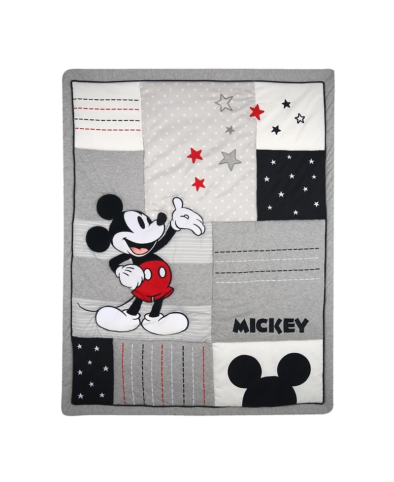 Lambs & Ivy Disney Baby Magical Mickey Mouse 3-Piece Crib Bedding Set - Gray