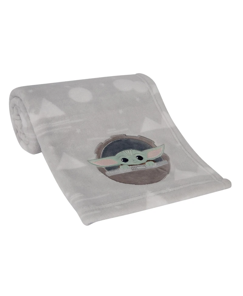 Lambs & Ivy Star Wars Mandalorian The Child/Baby Yoda Gray Fleece Baby Blanket