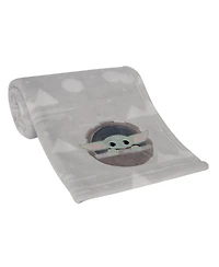 Lambs & Ivy Star Wars Mandalorian The Child/Baby Yoda Gray Fleece Baby Blanket