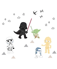 Lambs & Ivy Star Wars Classic Wall Decals - Yoda, Darth Vader, R2-D2, C-3PO