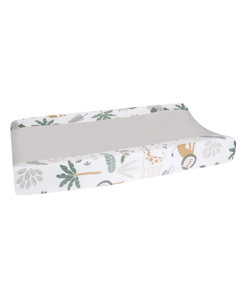 Lambs & Ivy Jungle Friends Soft, Warm & Cozy Safari Changing Pad Cover - Gray