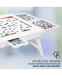 Jumbl 1500pc Puzzle Board 23”x31” Wooden Puzzle Table w/Legs & Mat