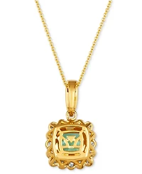 Le Vian Mint Julep Quartz (2-1/6 ct. t.w.) & Diamond (3/8 ct. t.w.) Halo Pendant Necklace in 14k Gold, 18" + 2" extender