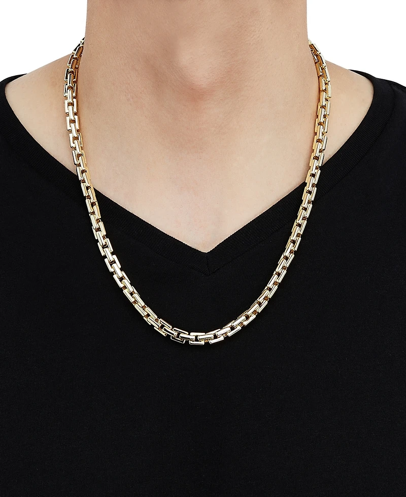 Men's Square Link 22" Chain Necklace in 18k Gold-Plated Sterling Silver