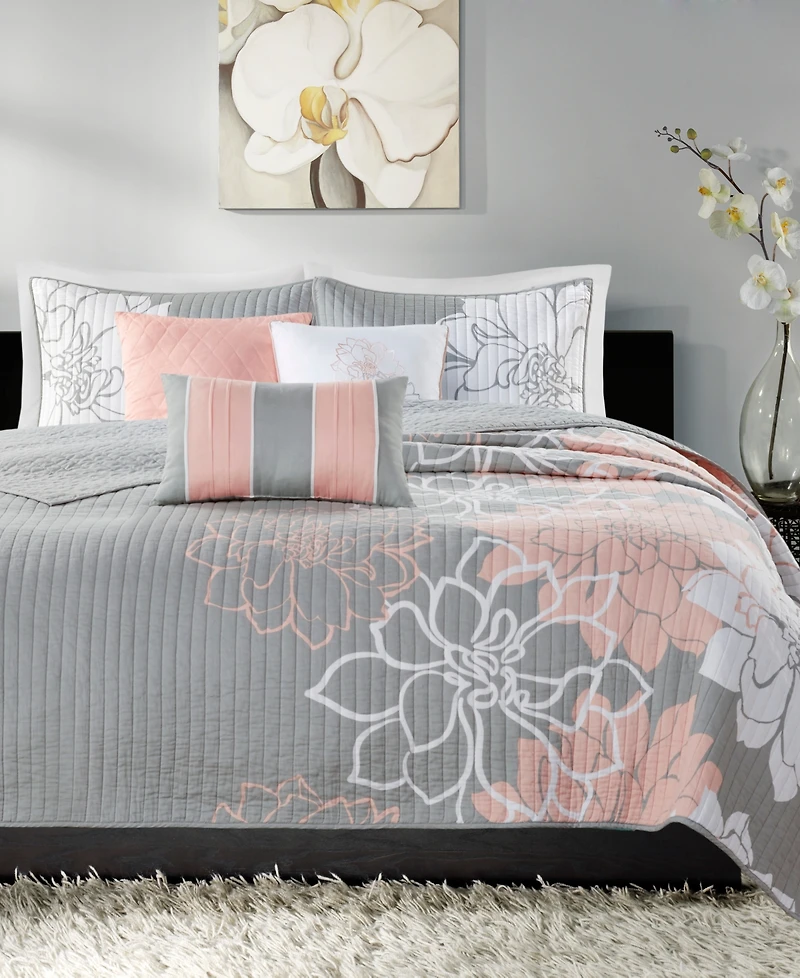 Madison Park Lola Reversible 6-Pc. Quilt Set, Full/Queen