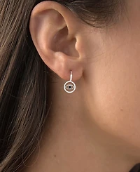 Macy's Spinel and Zirconia Huggie Earrings (1/10 ct. t.w. Black Spinel and Cubic Zirconia 3/4 ct. t.w.) in Sterling Silver