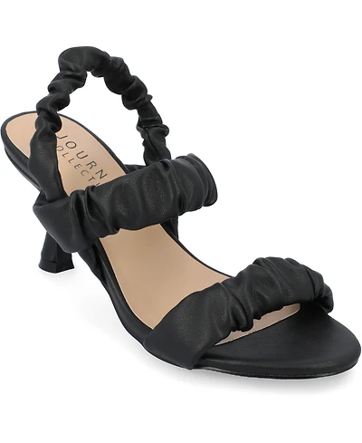 Journee Collection Women's Amaree Ruched Strap Dress Sandals