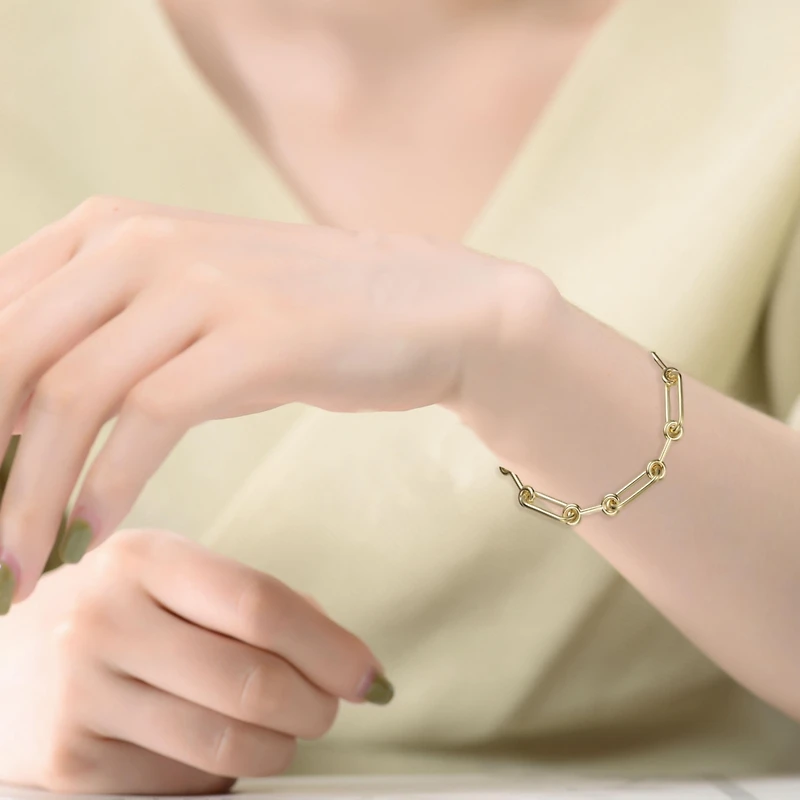 Radiant 14K Gold-Plated Link Chain Bracelet