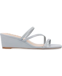 Journee Collection Women's Takarah Strappy Asymmetrical Wedge Sandals