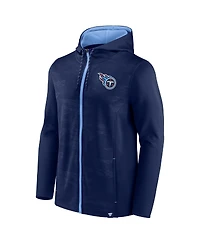 Men's Fanatics Navy, Light Blue Tennessee Titans Ball Carrier Full-Zip Hoodie