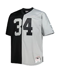 Men's Mitchell & Ness Bo Jackson Black, Silver Las Vegas Raiders Big and Tall Split Legacy Retired Player Replica Jersey