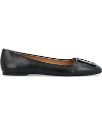 Journee Collection Women's Zimia Buckle Square Toe Ballet Flats