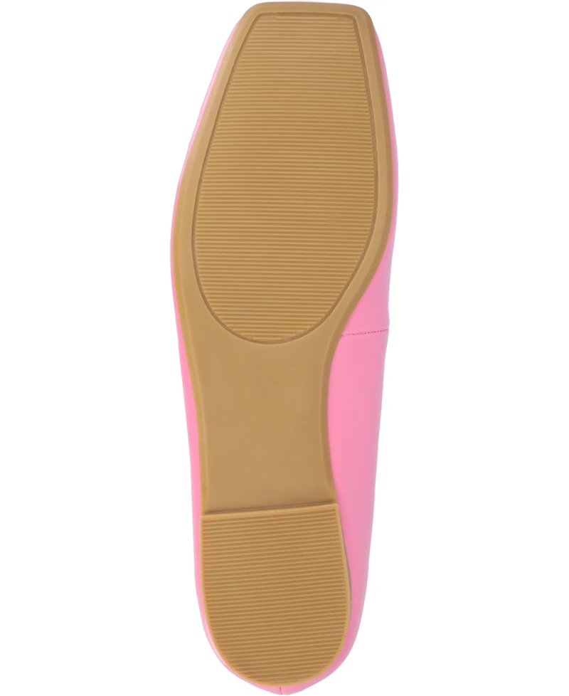 Journee Collection Women's Zimia Buckle Square Toe Ballet Flats
