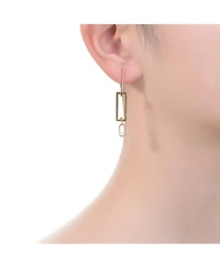 14K Gold Plated Green Cubic Zirconia Drop Earrings
