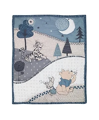 Lambs & Ivy Disney Baby Forever Pooh Blue/Gray Bear 3-Piece Baby Crib Bedding Set by