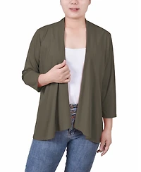 Ny Collection Women's Solid 3/4 Sleeve Cardigan