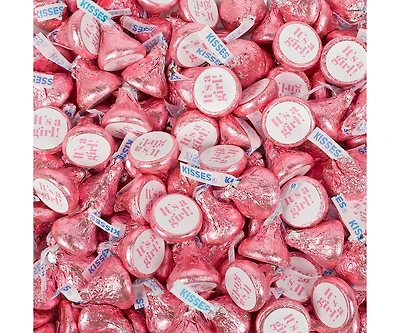 Just Candy It's a Girl Baby Shower Candy Pink Hershey's Kisses Milk Chocolate, 90 Pieces