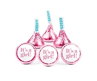 Just Candy It's a Girl Baby Shower Candy Pink Hershey's Kisses Milk Chocolate, 90 Pieces