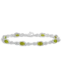 Macy's Peridot and White Topaz Bracelet (4-3/8 ct. t.w and 2 ct. t.w) in Sterling Silver
