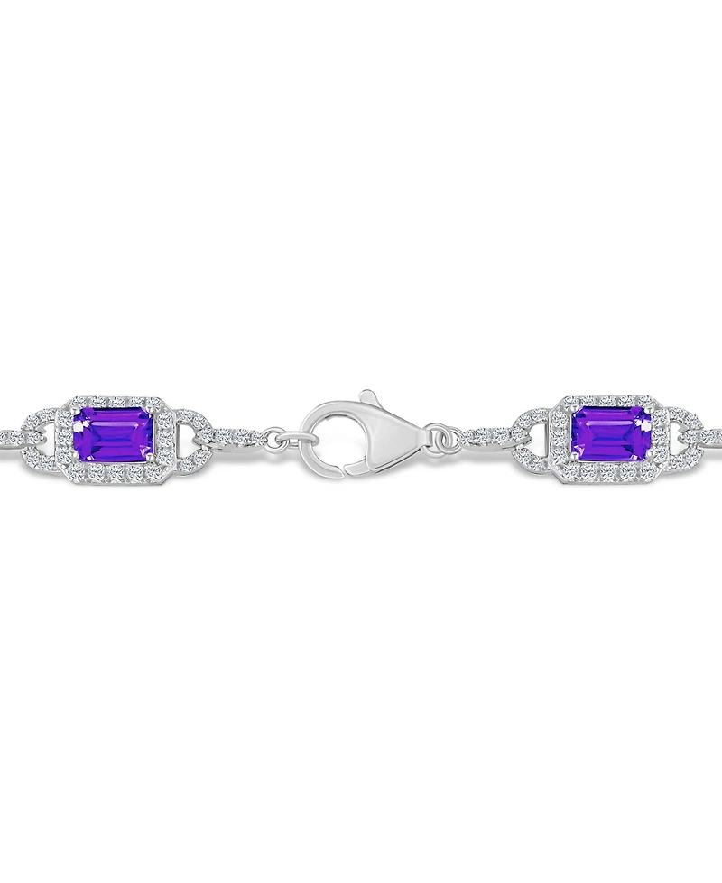 Macy's Amethyst and White Topaz Bracelet (5-1/2 ct. t.w and 5/8 ct. t.w) in Sterling Silver
